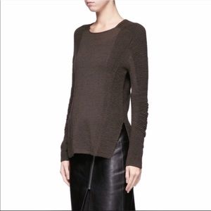 NEW Helmut Lang Rib-Knit High-low Alpaca Sweater